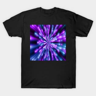 Purple Blue & Black Starburst Graphic Gift Design Print Pattern T-Shirt